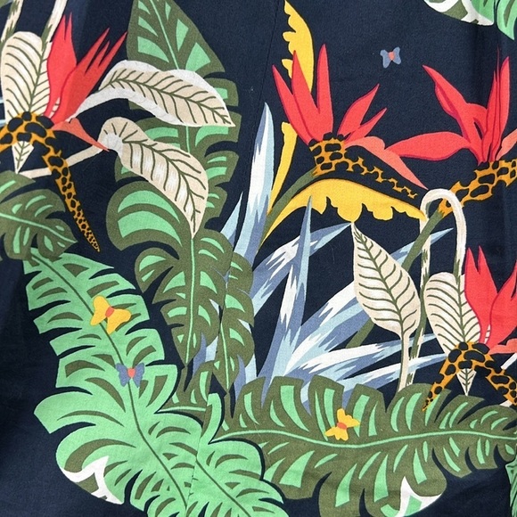 Brooks Brothers Skirt Midi Tropical Preppy Navy Green Orange 4 - Picture 3 of 6